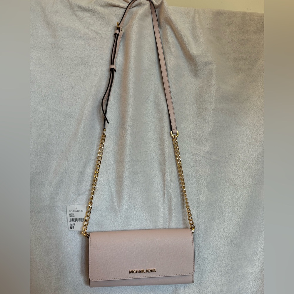NWT Michael Kors Pink Leather Crossbody Shoulder Bag